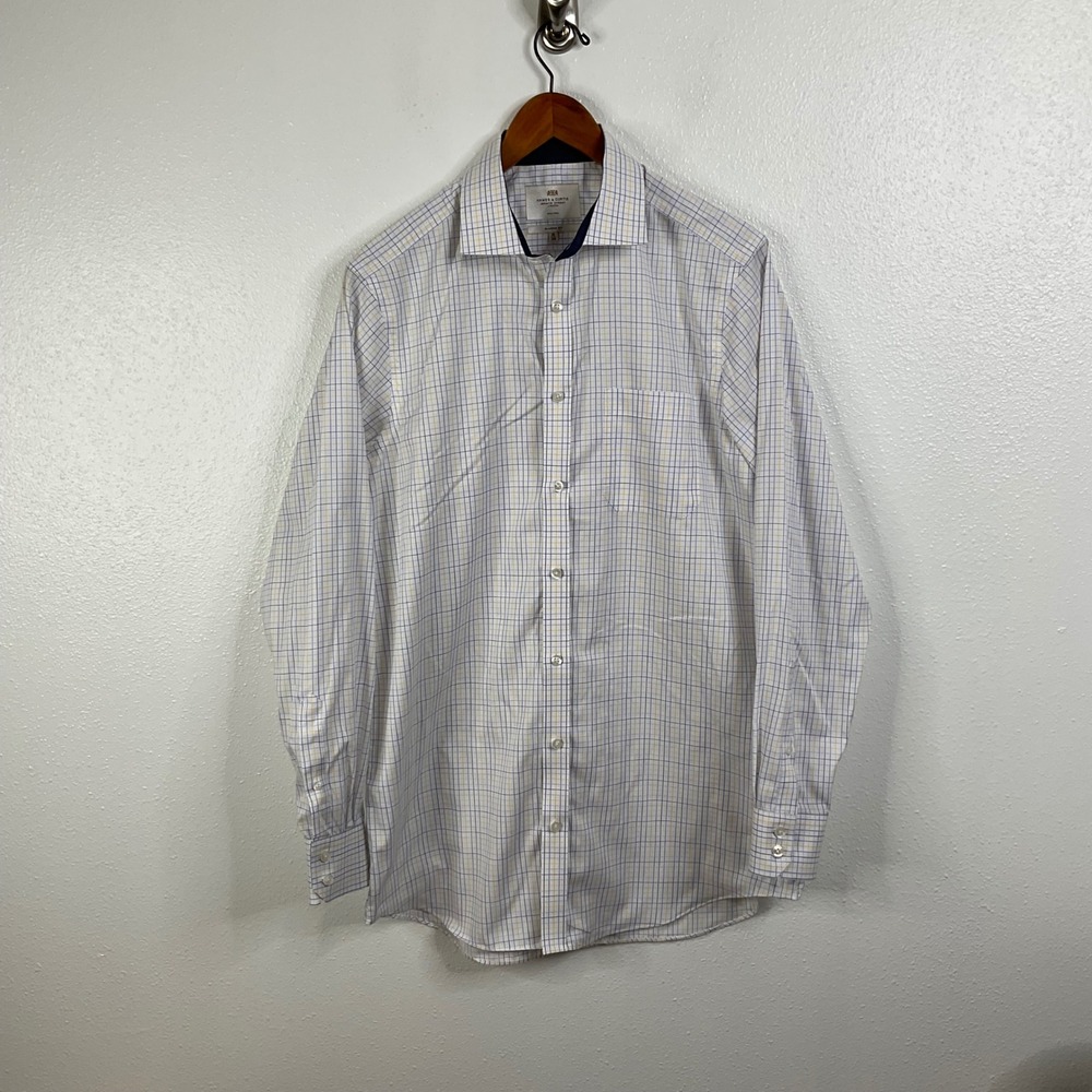 Hawes & Curtis Classic Fit Striped Long‎ Sleeve Button Down Shirt Size 16/36